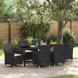vidaXL Tuin Eettafel Set 3 pcs Zwart poly rattan
