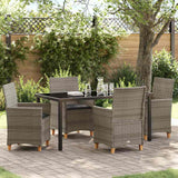 vidaXL Tuin Eettafel Set 3 pcs Zwart poly rattan