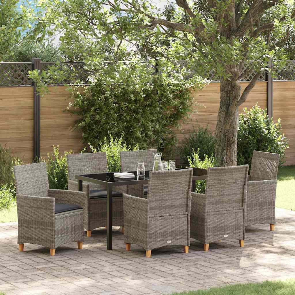 vidaXL Tuin Eettafel Set 3 pcs Zwart poly rattan