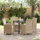 vidaXL Tuin Eettafel Set 3 pcs Zwart poly rattan