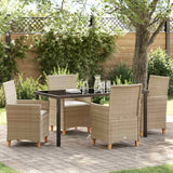 vidaXL Tuin Eettafel Set 3 pcs Zwart poly rattan