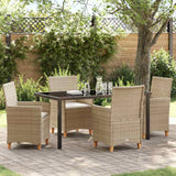 vidaXL Tuin Eettafel Set 3 pcs Zwart poly rattan