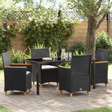 vidaXL Garden Dining Set 3 pcs Black Poly Rattan