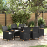 vidaXL Garden Dining Set 3 pcs Black Poly Rattan