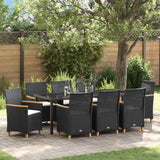 vidaXL Garden Dining Set 3 pcs Black Poly Rattan