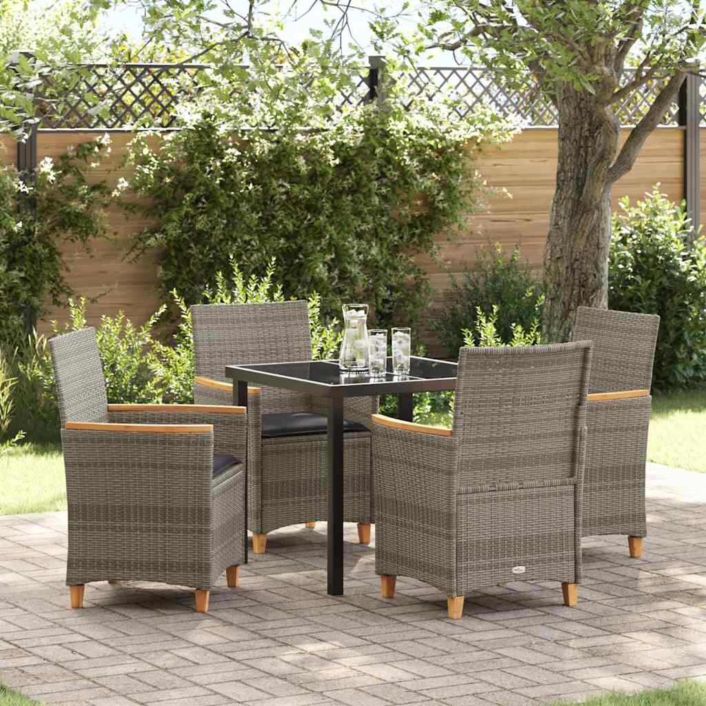vidaXL Garden Dining Set 3 pcs Black Poly Rattan