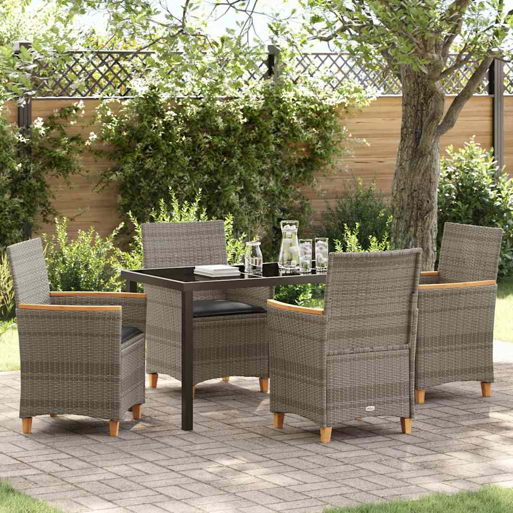 vidaXL Garden Dining Set 3 pcs Black Poly Rattan