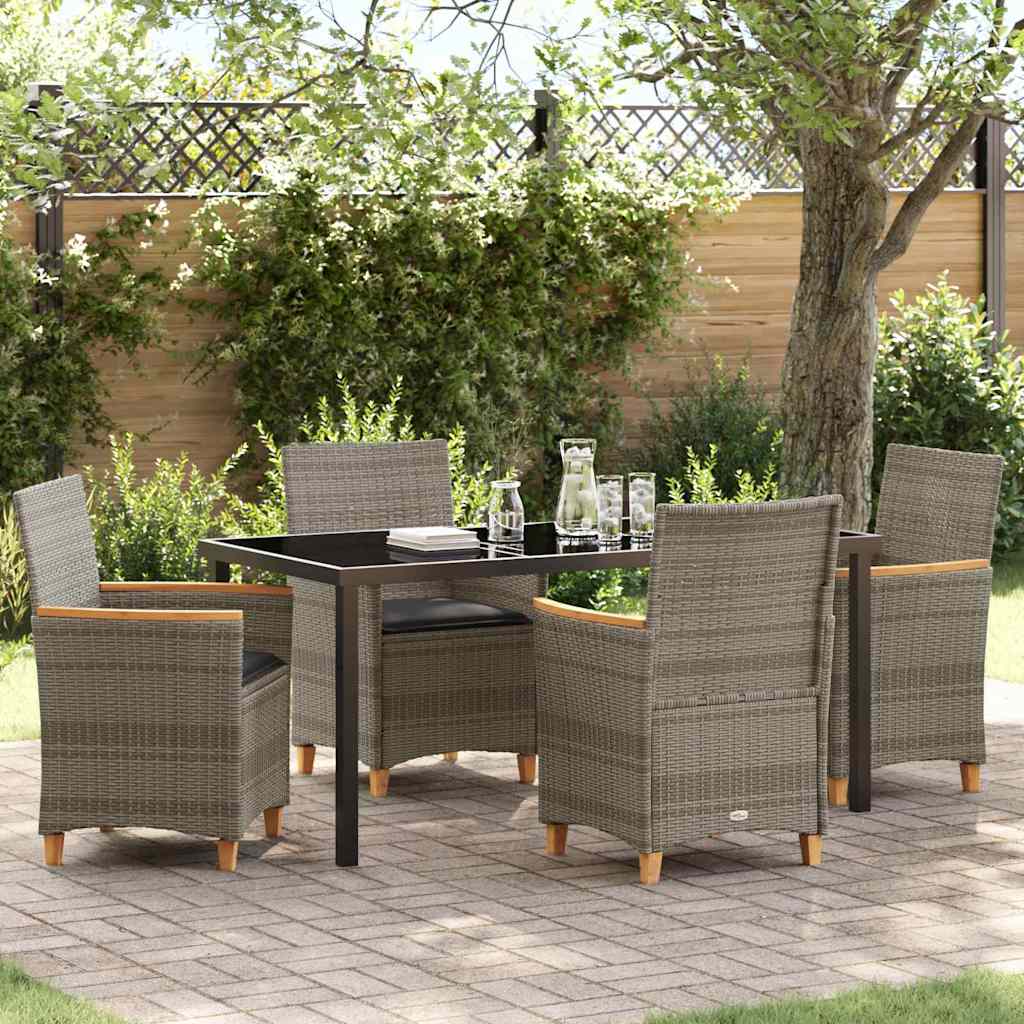 vidaXL Garden Dining Set 3 pcs Black Poly Rattan