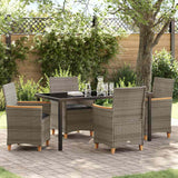 vidaXL Garden Dining Set 3 pcs Black Poly Rattan