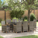 vidaXL Garden Dining Set 3 pcs Black Poly Rattan