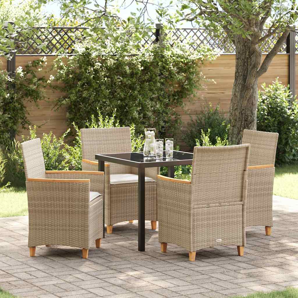 vidaXL Garden Dining Set 3 pcs Black Poly Rattan