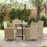 vidaXL Garden Dining Set 3 pcs Black Poly Rattan