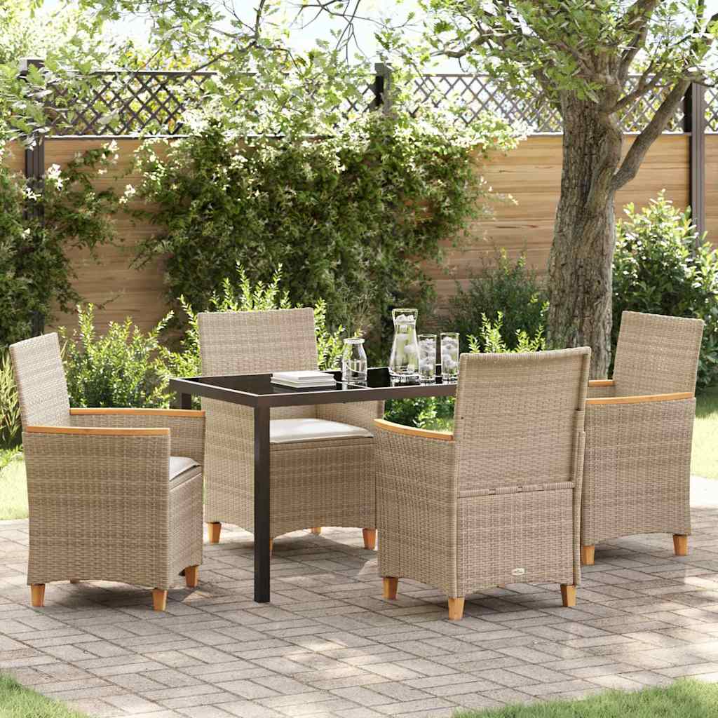 vidaXL Garden Dining Set 3 pcs Black Poly Rattan