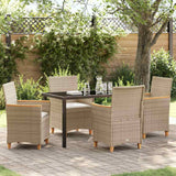 vidaXL Garden Dining Set 3 pcs Black Poly Rattan