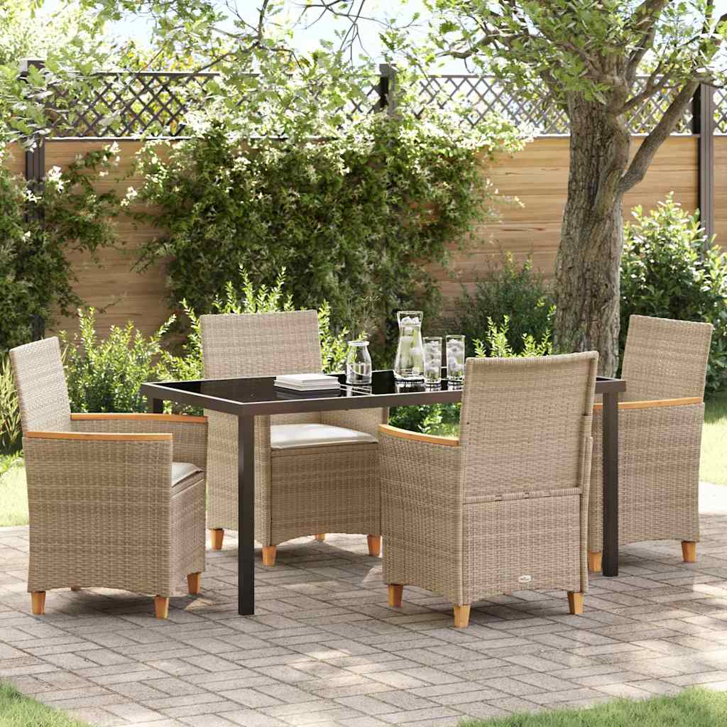 vidaXL Garden Dining Set 3 pcs Black Poly Rattan