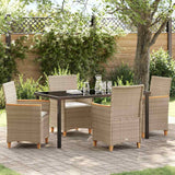 vidaXL Garden Dining Set 3 pcs Black Poly Rattan