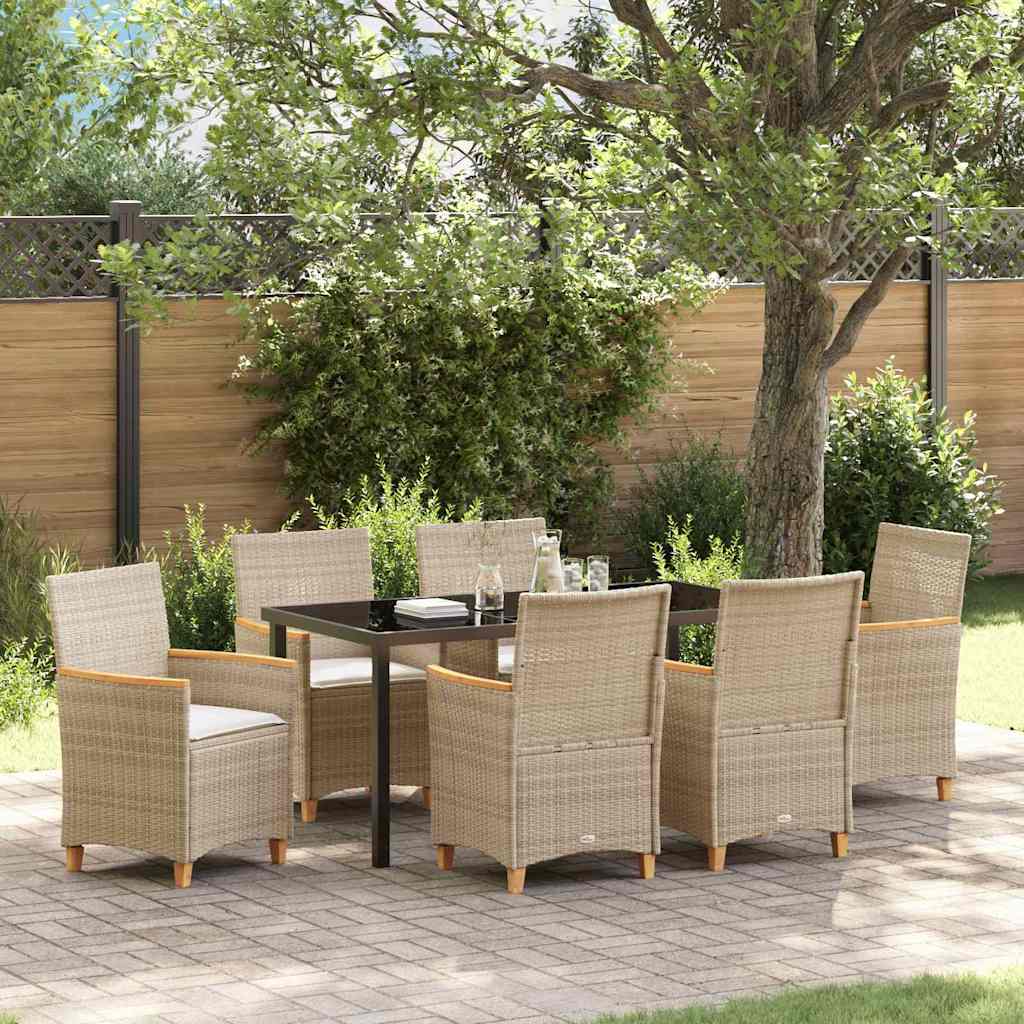 vidaXL Garden Dining Set 3 pcs Black Poly Rattan