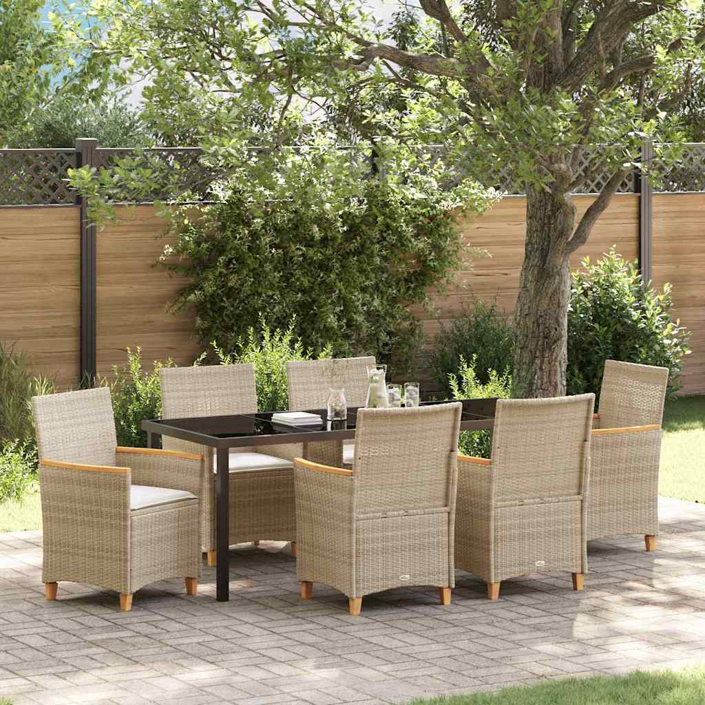 vidaXL Garden Dining Set 3 pcs Black Poly Rattan