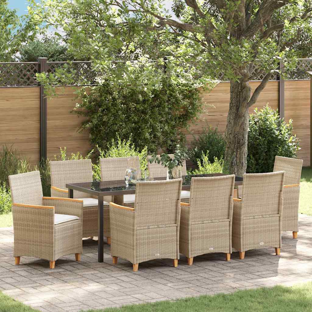 vidaXL Garden Dining Set 3 pcs Black Poly Rattan