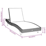 vidaXL Ligstoel 3 pcs Bruin 197 x 70 x 82 cm poly rattan