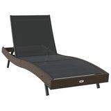 vidaXL Ligstoel 3 pcs Bruin 197 x 70 x 82 cm poly rattan