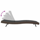vidaXL Ligstoel 3 pcs Bruin 197 x 70 x 82 cm poly rattan