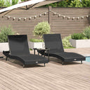 vidaXL Ligstoel 3 pcs Bruin 197 x 70 x 82 cm poly rattan
