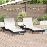 vidaXL Ligstoel 3 pcs Bruin 197 x 70 x 82 cm poly rattan