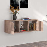 vidaXL Tv-meubel 88,5x27,5x30,5 cm bewerkt hout betongrijs