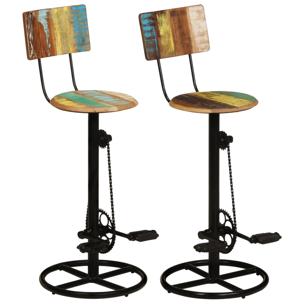 vidaXL Bar Stools 2 pcs Solid Reclaimed Wood