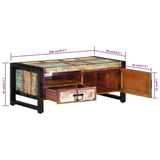 vidaXL Salontafel 100x50x40 cm ruw mangohout