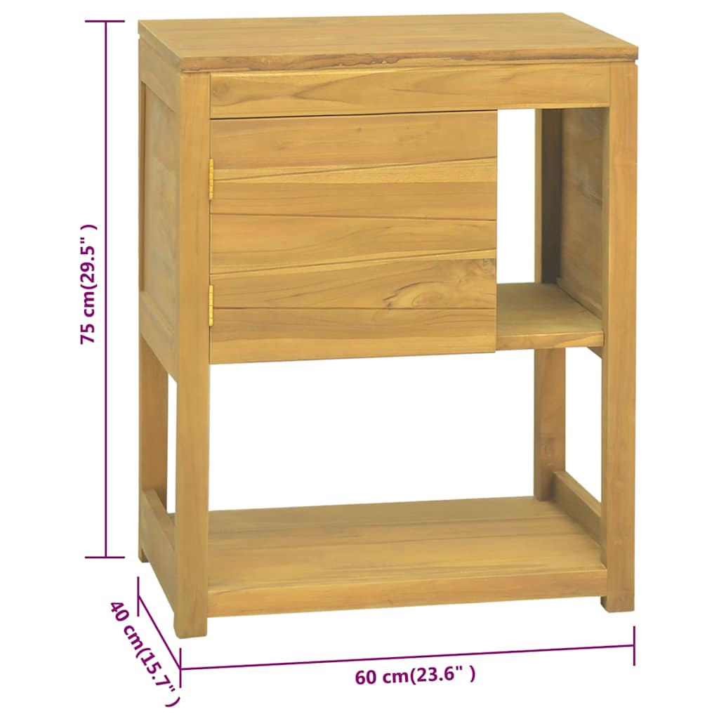 vidaXL Bathroom Cabinet 60x40x75 cm Solid Teak