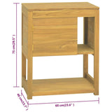 vidaXL Bathroom Cabinet 60x40x75 cm Solid Teak