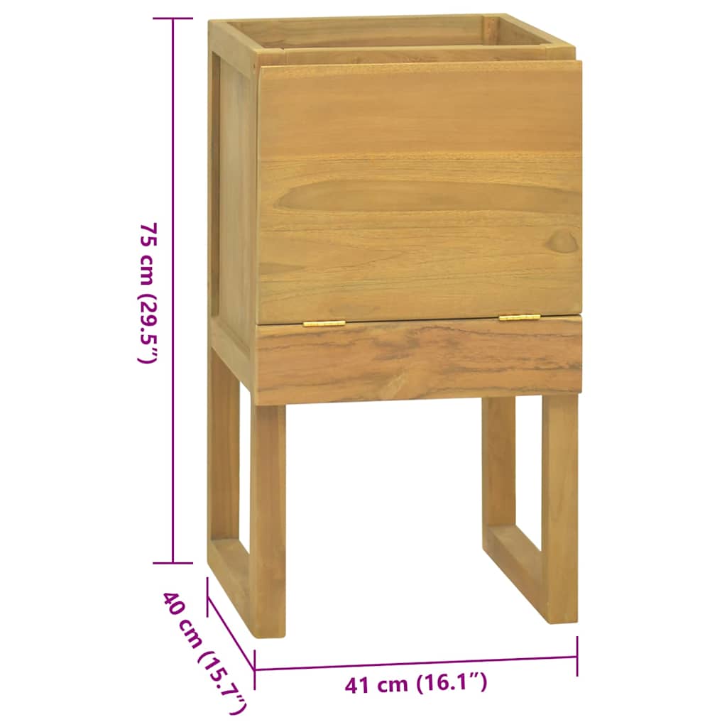 vidaXL Badkamerkast 41x40x75 cm massief teakhout