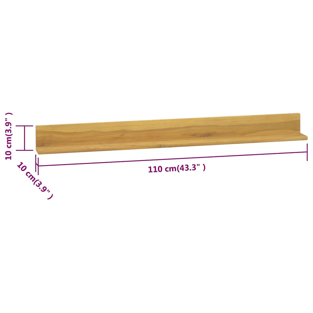 vidaXL Wandschappen 2 st 60x10x10 cm massief teakhout