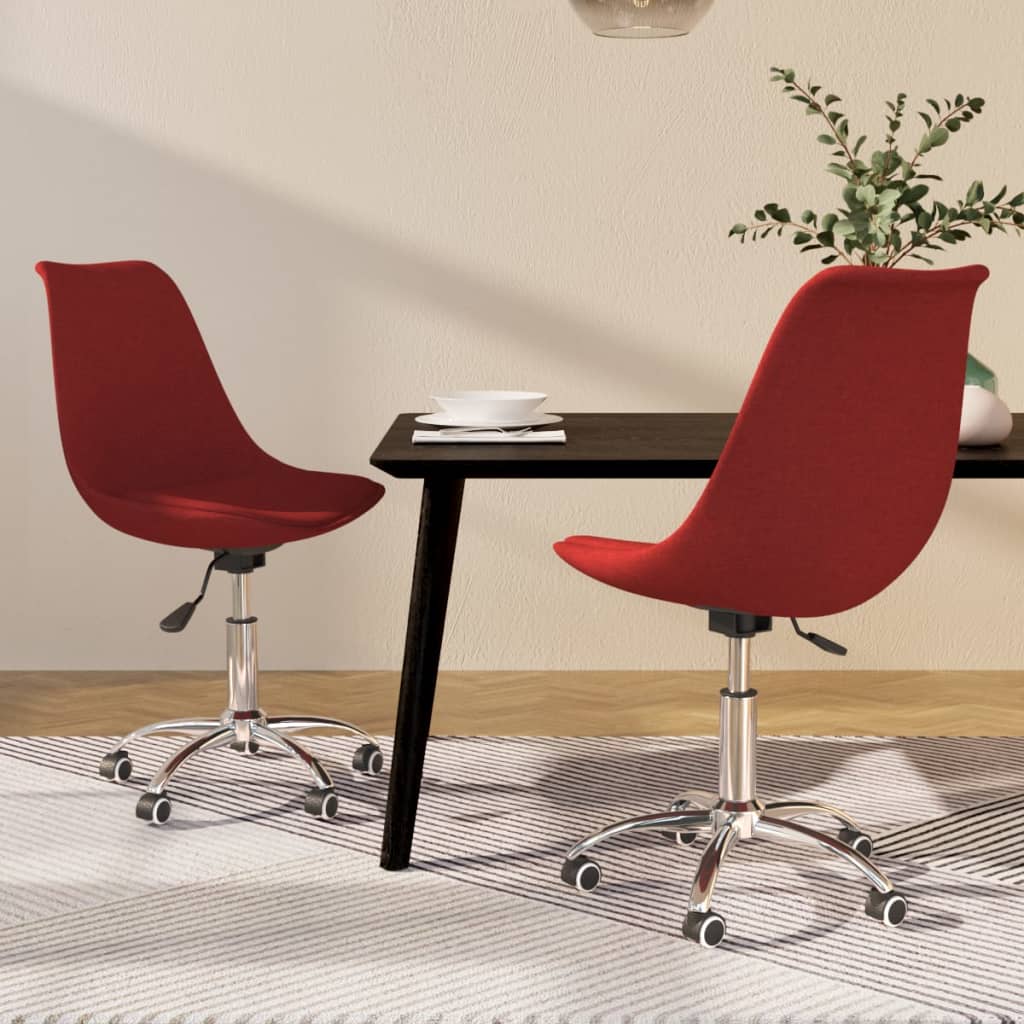 vidaXL Eetkamerstoelen 4 st draaibaar stof crèmekleurig