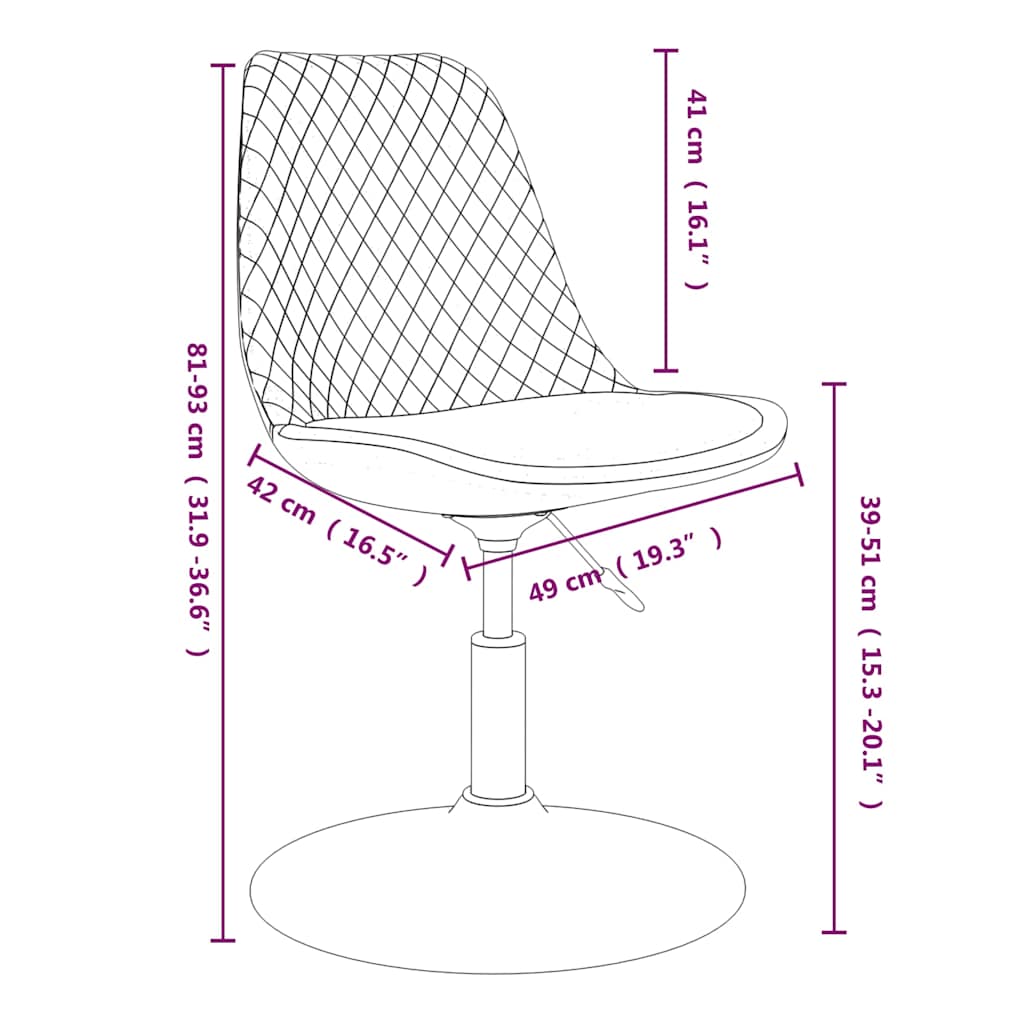 vidaXL Eetkamerstoelen draaibaar 4 st fluweel roze