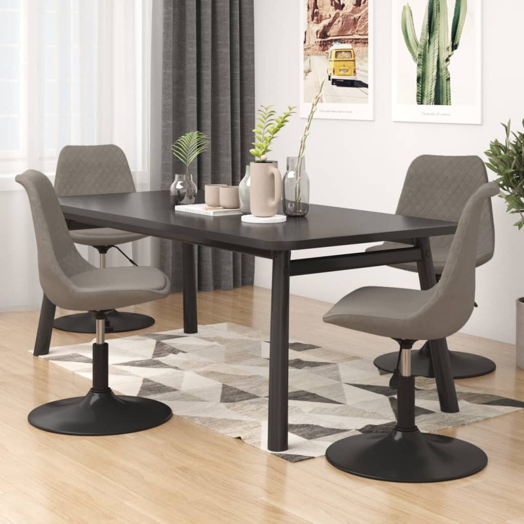 vidaXL Eetkamerstoelen draaibaar 4 st fluweel roze