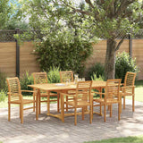 vidaXL Garden Dining Set 7 pcs Brown Solid Teak