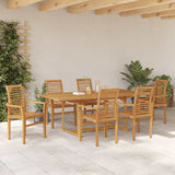 vidaXL Garden Dining Set 7 pcs Brown Solid Teak