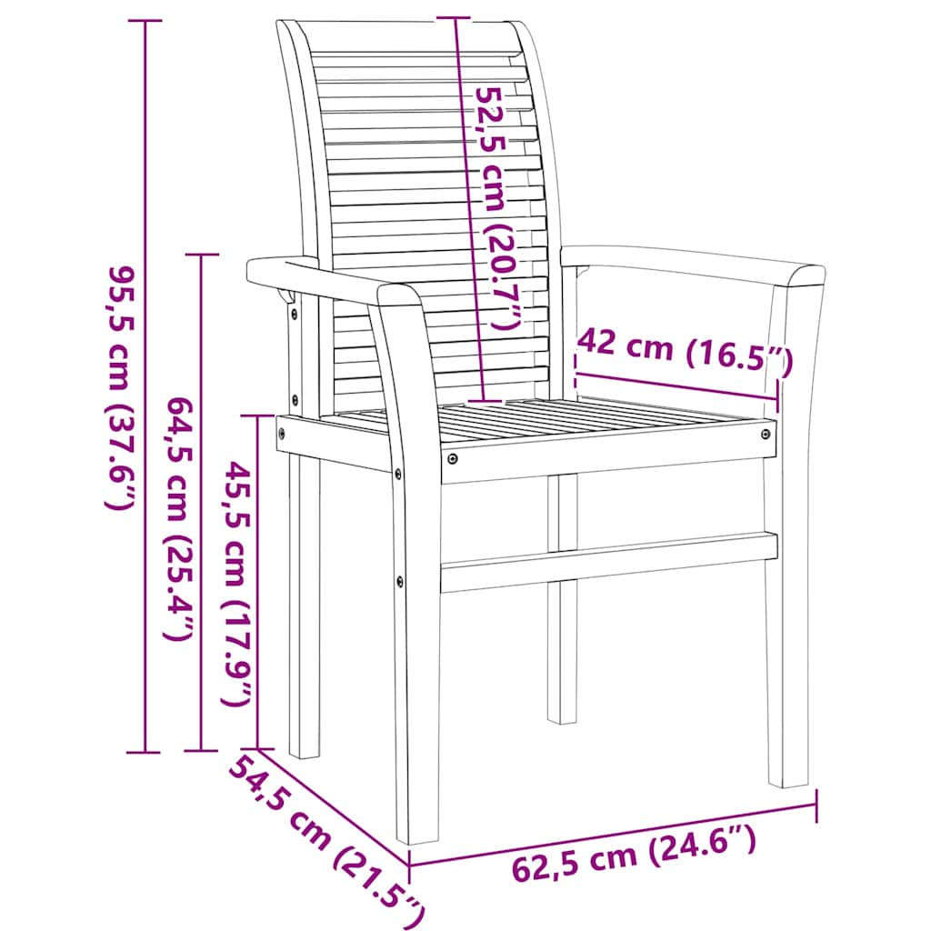 vidaXL Tuin Eettafel Set 9 pcs Bruin Massief Teakhout
