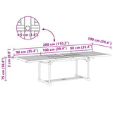 vidaXL Tuin Eettafel Set 9 pcs Bruin Massief Teakhout