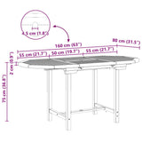 vidaXL Tuin Eettafel Set 5 pcs Bruin Massief Teakhout
