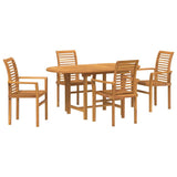 vidaXL Tuin Eettafel Set 5 pcs Bruin Massief Teakhout