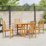 vidaXL Tuin Eettafel Set 5 pcs Bruin Massief Teakhout