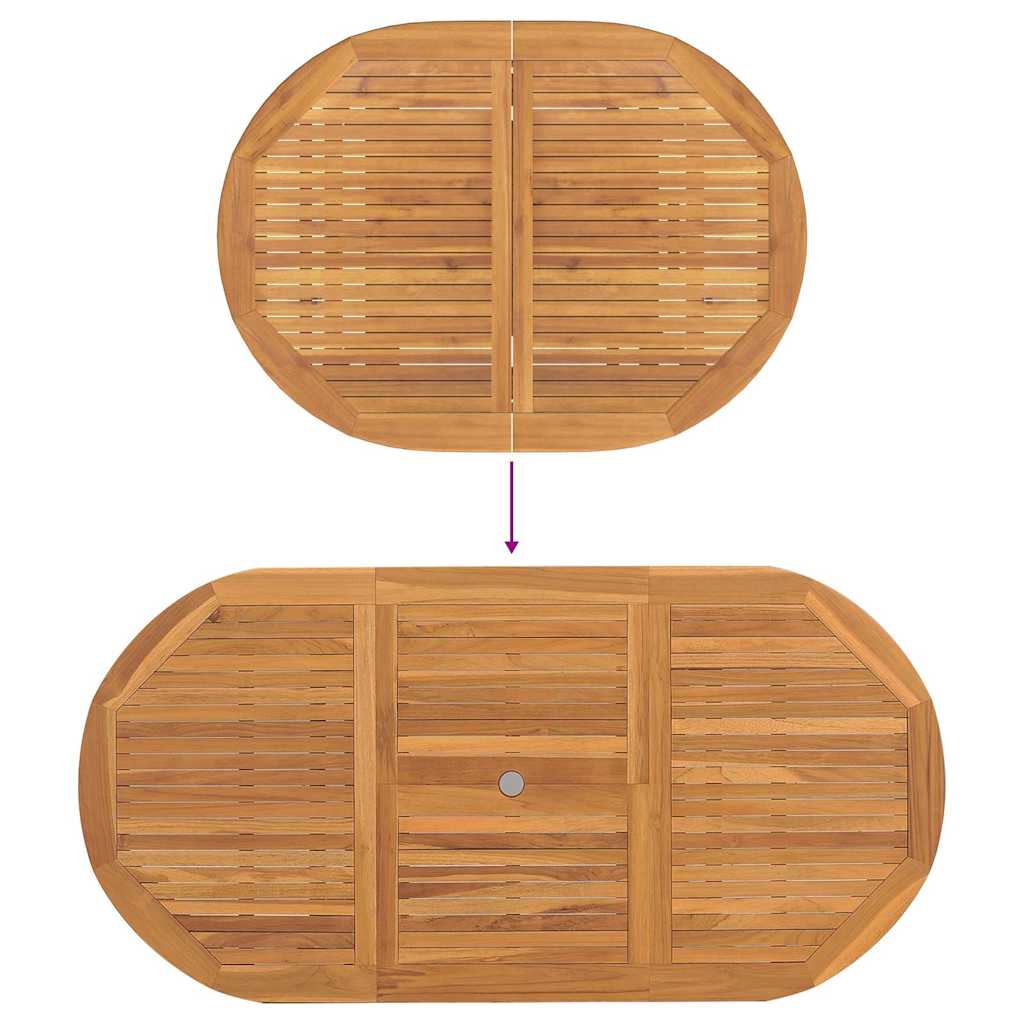 vidaXL Tuin Eettafel Set 5 pcs Bruin Massief Teakhout