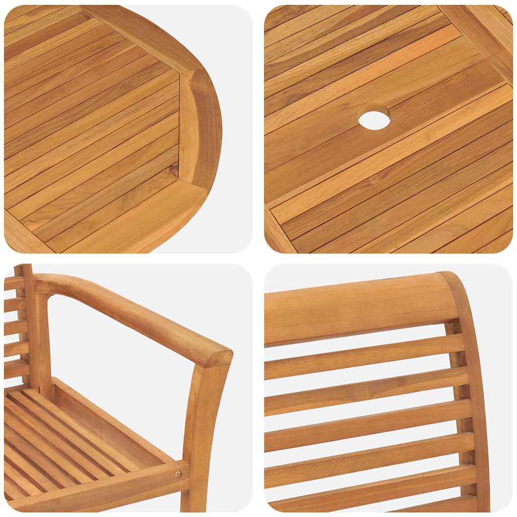 vidaXL Tuin Eettafel Set 5 pcs Bruin Massief Teakhout