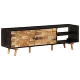 vidaXL Tv-meubel 140x30x45 cm ruw mangohout en massief acaciahout