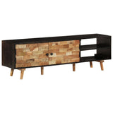 vidaXL Tv-meubel 140x30x45 cm ruw mangohout en massief acaciahout