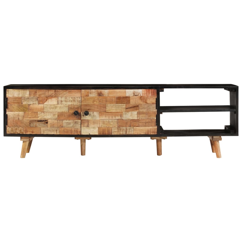 vidaXL Tv-meubel 140x30x45 cm ruw mangohout en massief acaciahout